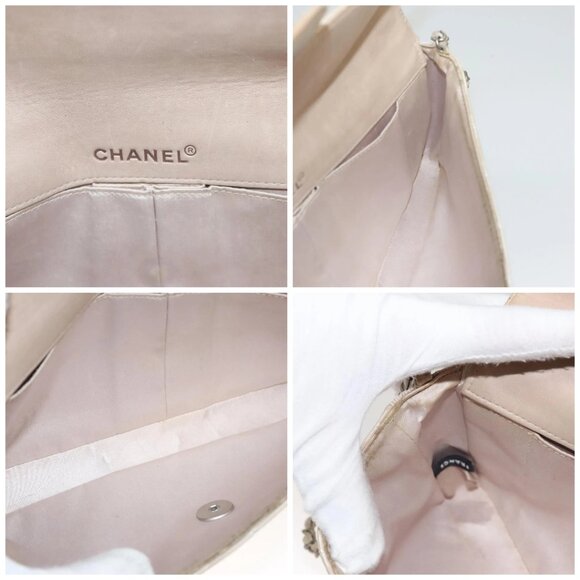 CHANEL New Travel line Choco Bar Chain Shoulder Bag Nylon Beige CC Auth 120002 - Picture 15 of 16